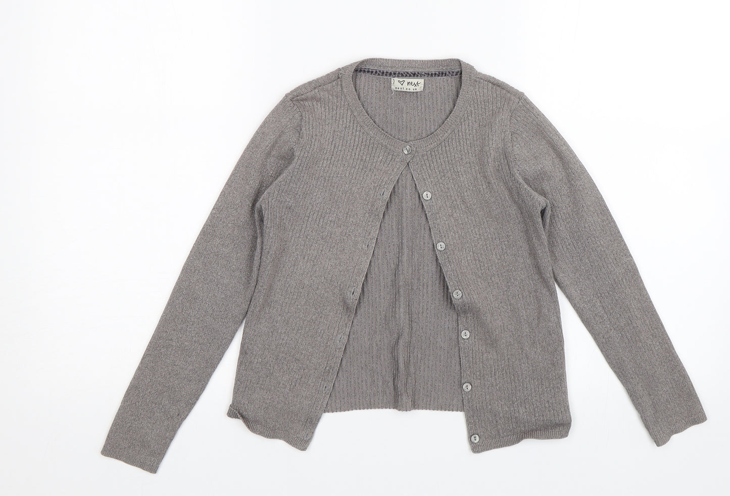 NEXT Girls Grey   Cardigan Jumper Size 9 Years