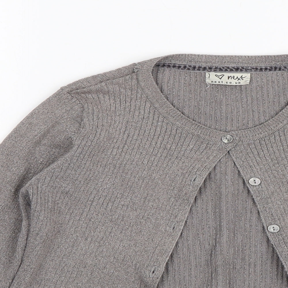 NEXT Girls Grey   Cardigan Jumper Size 9 Years