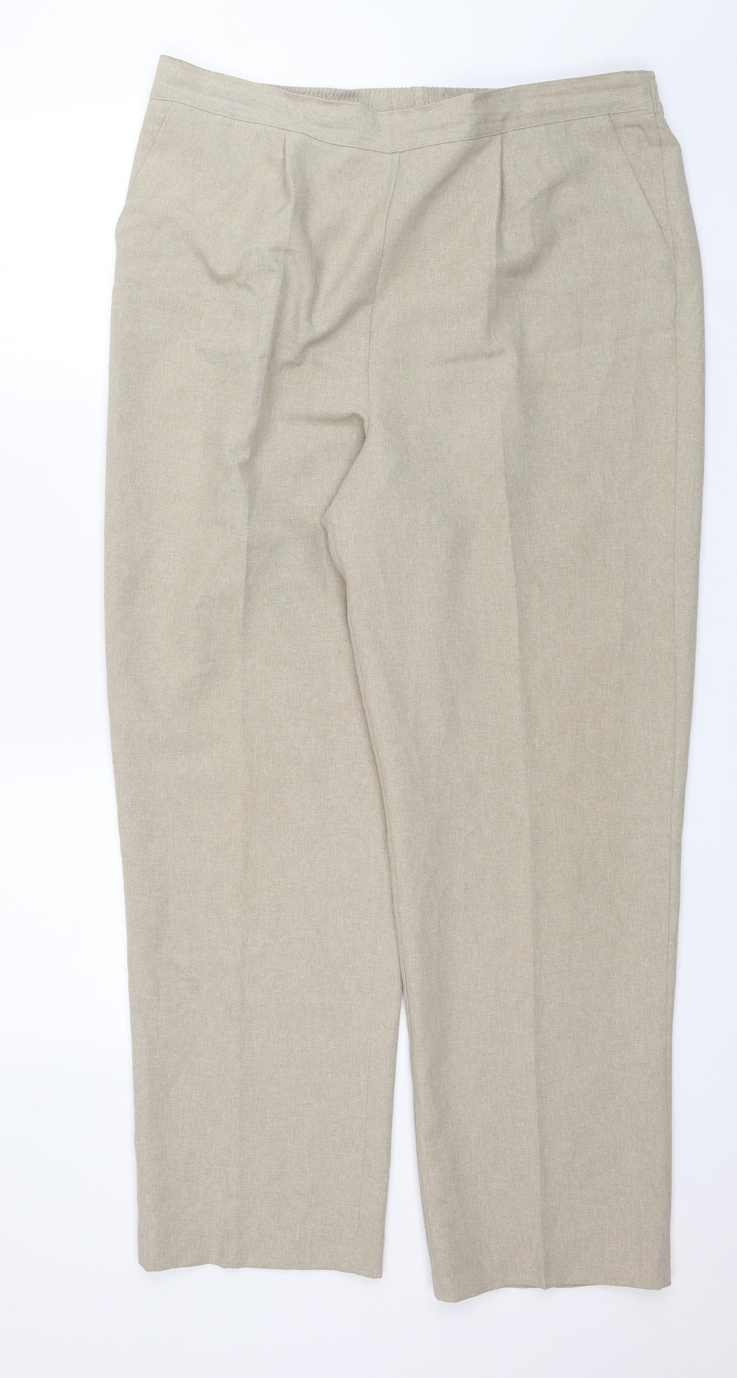 Bonmarché Womens Beige   Capri Trousers Size 18 L28 in