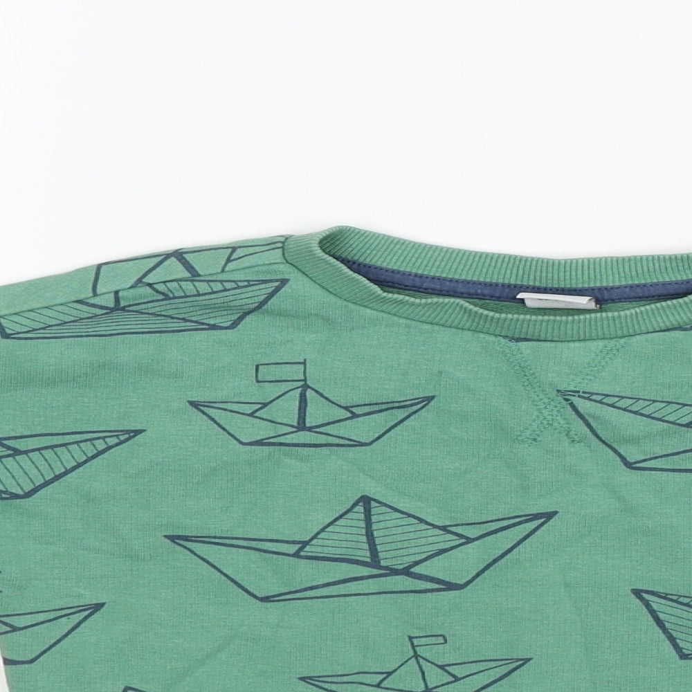 TU Baby Green   Pullover Jumper Size 18-24 Months  - Sail Boats