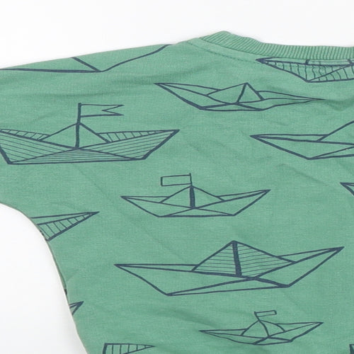 TU Baby Green   Pullover Jumper Size 18-24 Months  - Sail Boats