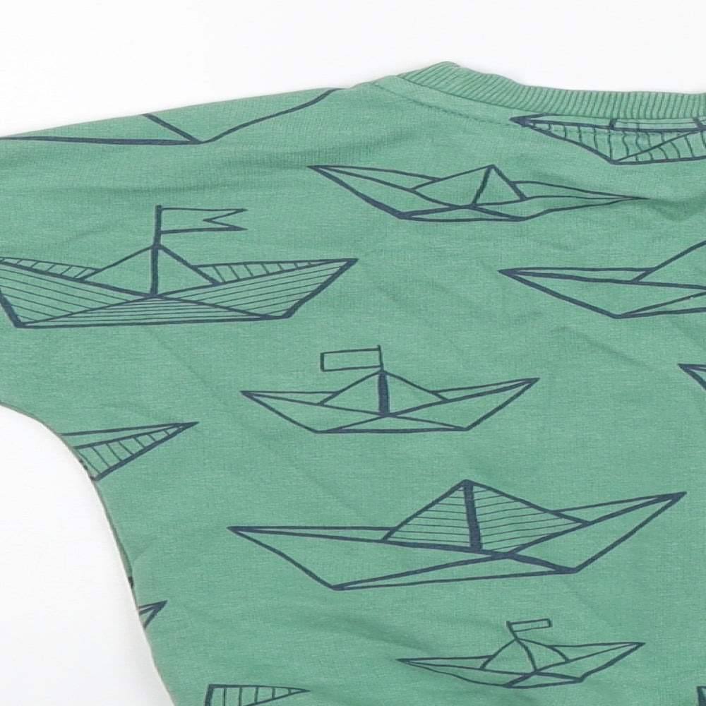 TU Baby Green   Pullover Jumper Size 18-24 Months  - Sail Boats