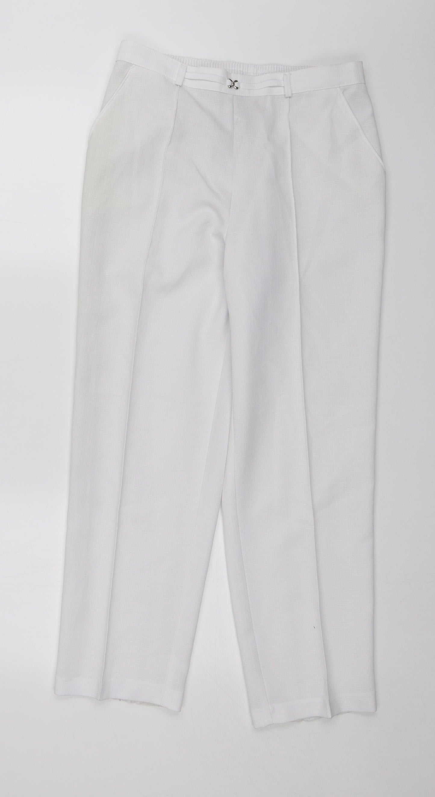 Marks and Spencer Womens White   Capri Trousers Size 10 L25 in - Short length