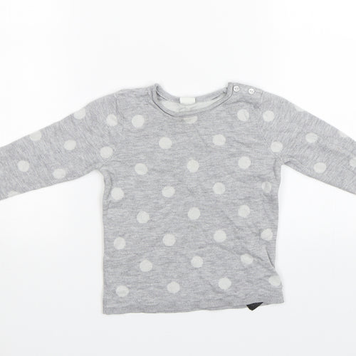 H&M Baby Grey Polka Dot  Pullover Jumper Size 24 Months