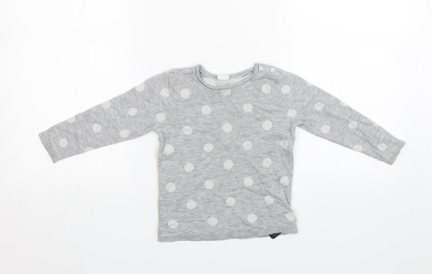 H&M Baby Grey Polka Dot  Pullover Jumper Size 24 Months
