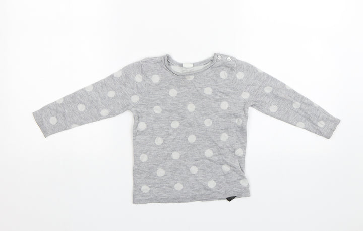H&M Baby Grey Polka Dot  Pullover Jumper Size 24 Months