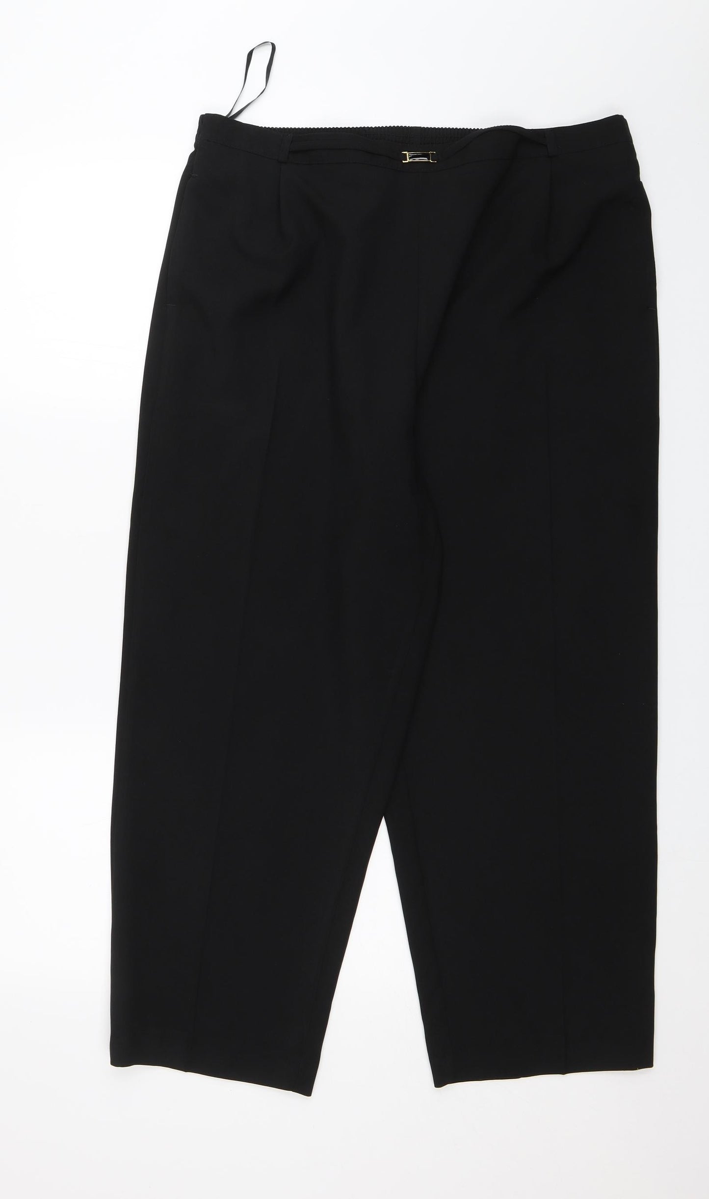BM Collection Womens Black   Capri Trousers Size 18 L25 in