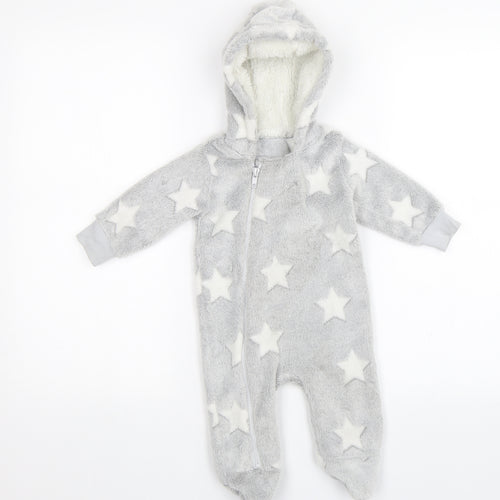Matalan Baby Grey Solid   One Piece Size 3-6 Months  - Stars