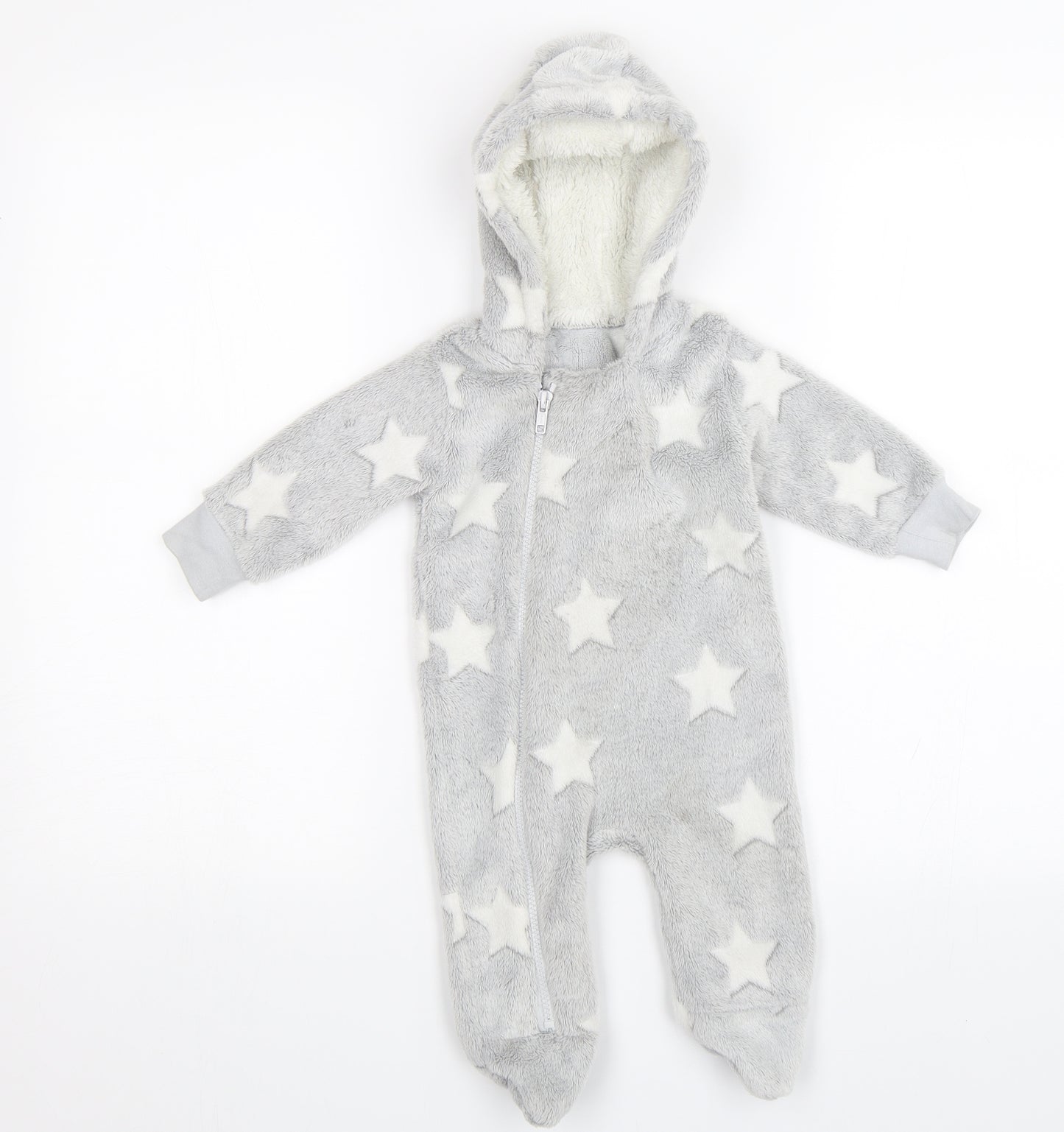 Matalan Baby Grey Solid   One Piece Size 3-6 Months  - Stars