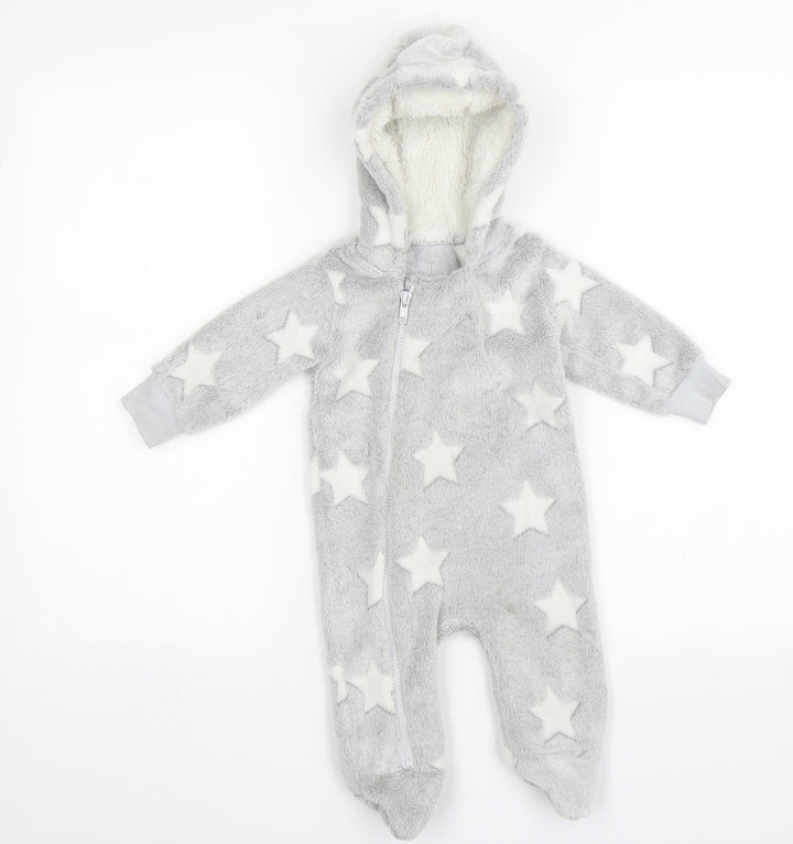 Matalan Baby Grey Solid One Piece Size 3-6 Months - Stars