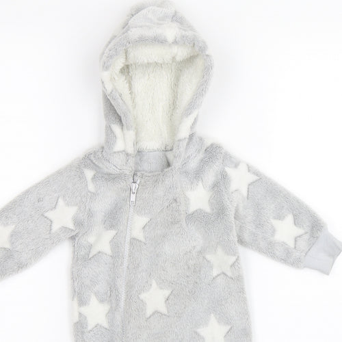 Matalan Baby Grey Solid   One Piece Size 3-6 Months  - Stars