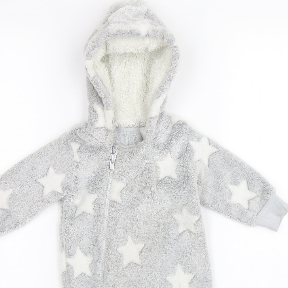 Matalan Baby Grey Solid   One Piece Size 3-6 Months  - Stars