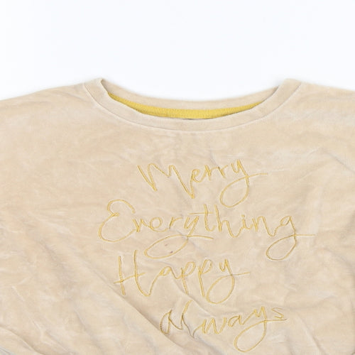 George Girls Beige   Pullover Jumper Size 10-11 Years  - Merry Everything Happy Always