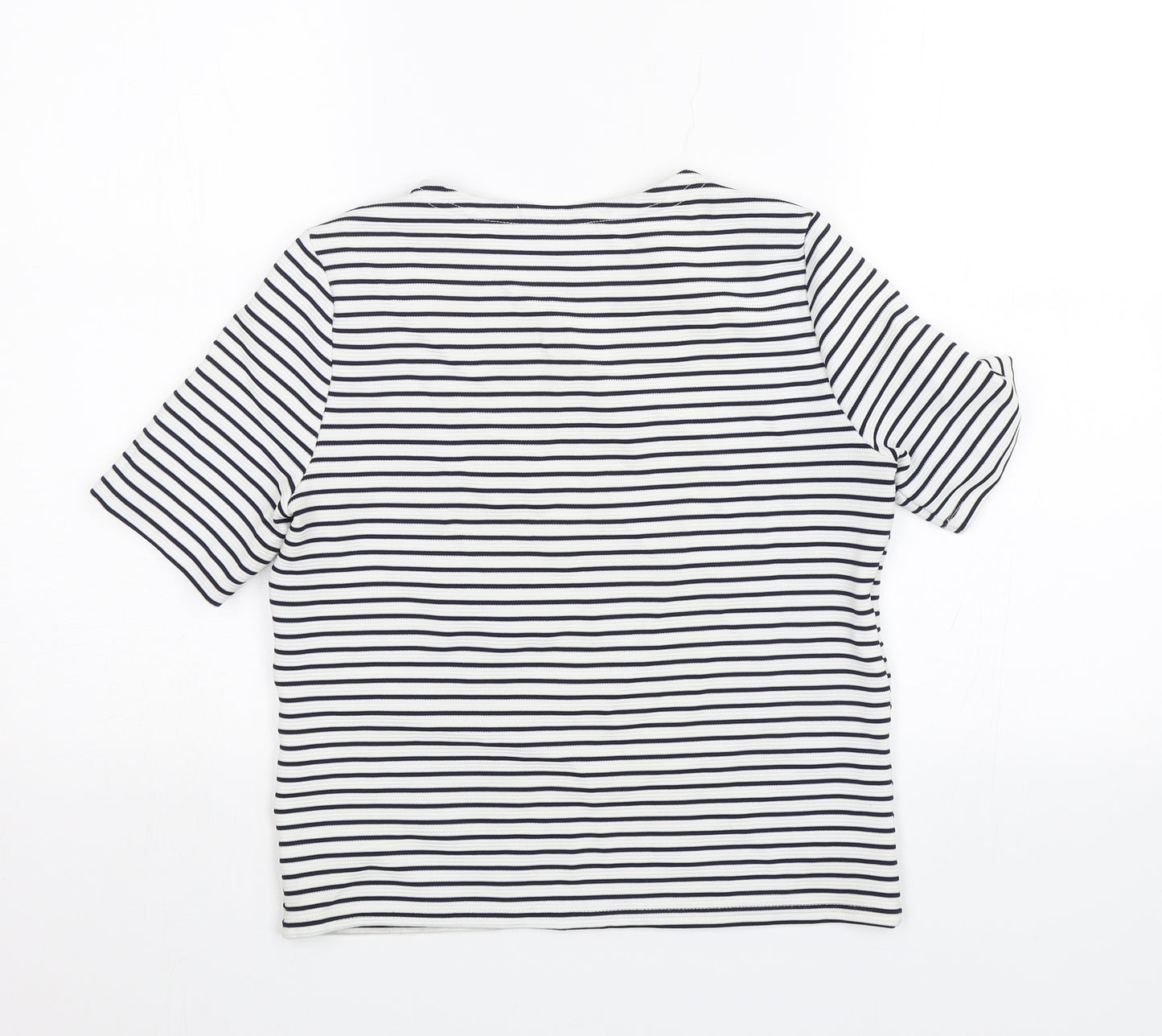 Atmosphere Womens White Striped  Basic T-Shirt Size 6