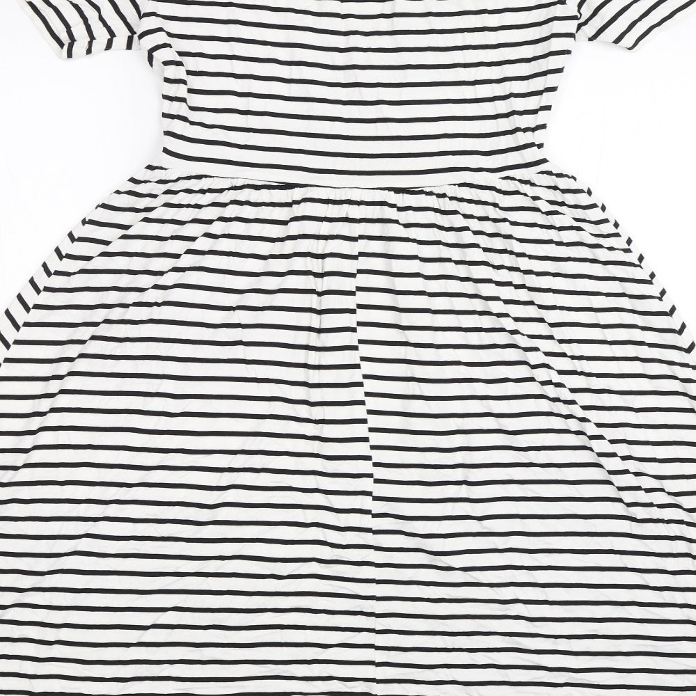 ASOS Womens White Striped  A-Line  Size 8