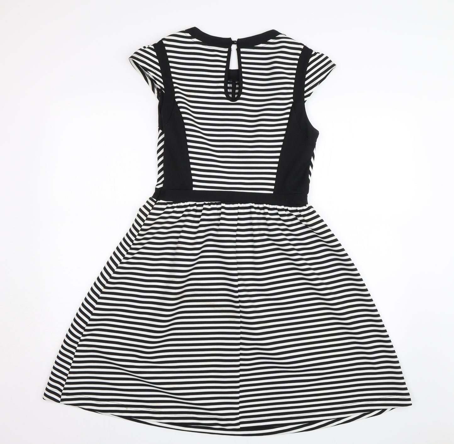 Dorothy Perkins Womens Black Striped  A-Line  Size 10