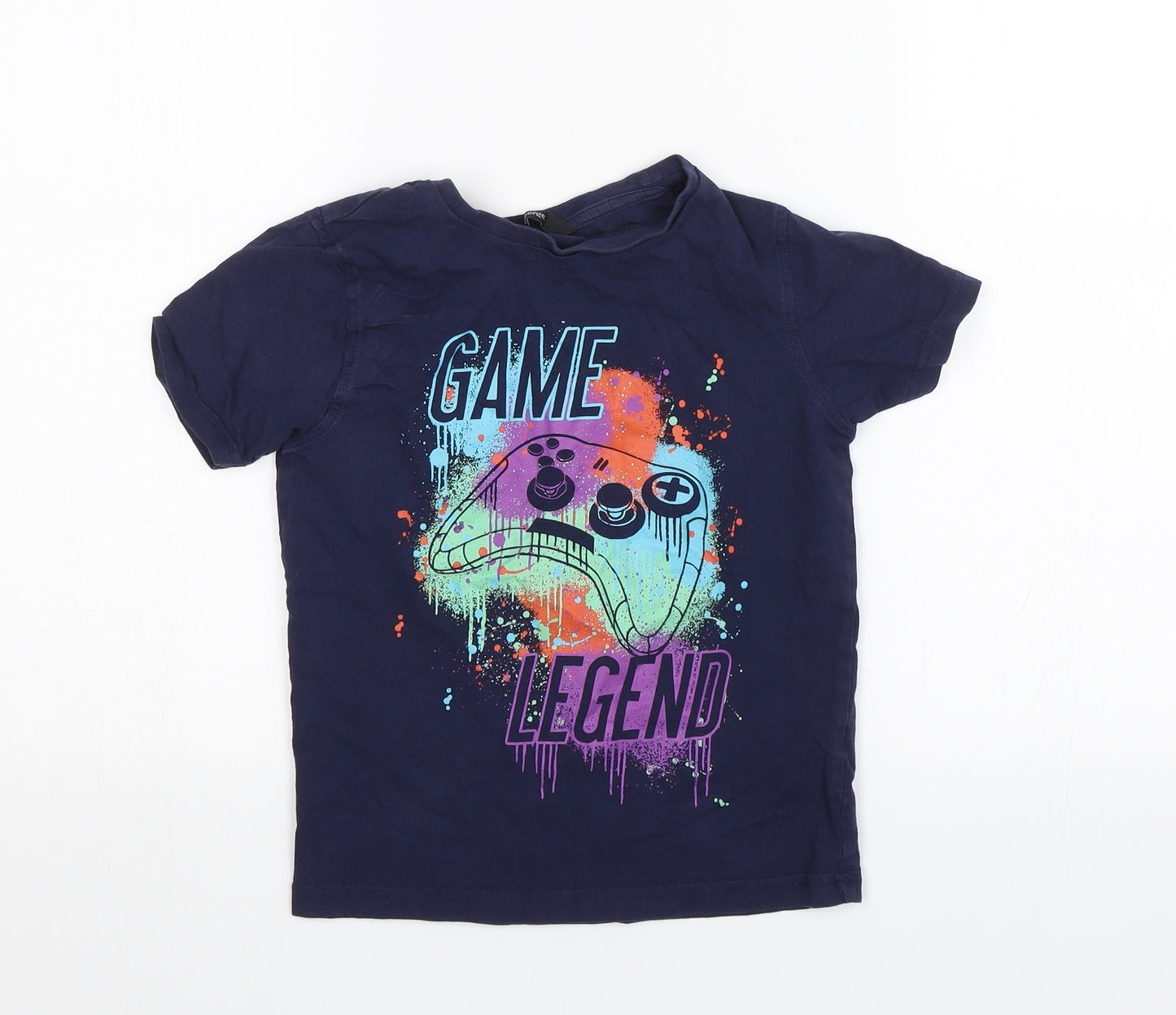 George Boys Blue   Basic T-Shirt Size 6-7 Years  - game legend