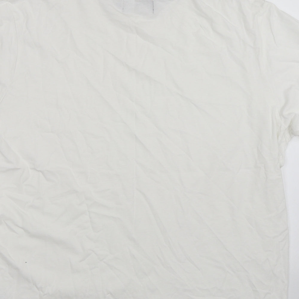 Maine Mens White    T-Shirt Size L