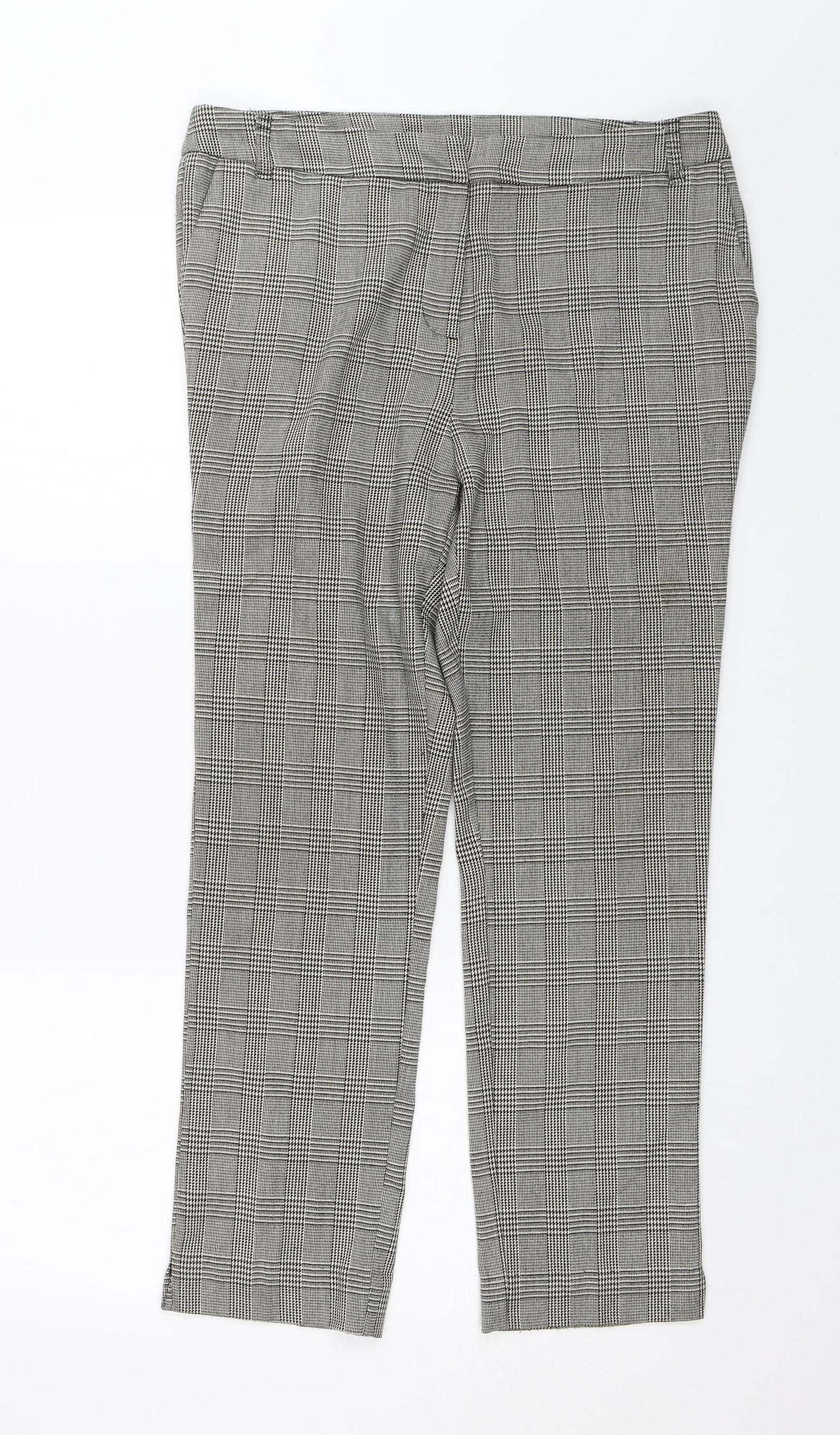 TU Womens Black Check  Dress Pants Trousers Size 12 L25 in