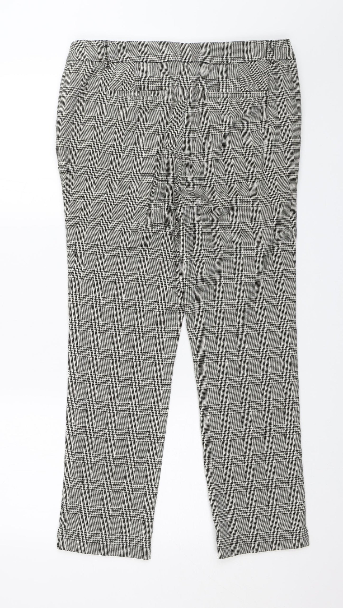 TU Womens Black Check  Dress Pants Trousers Size 12 L25 in
