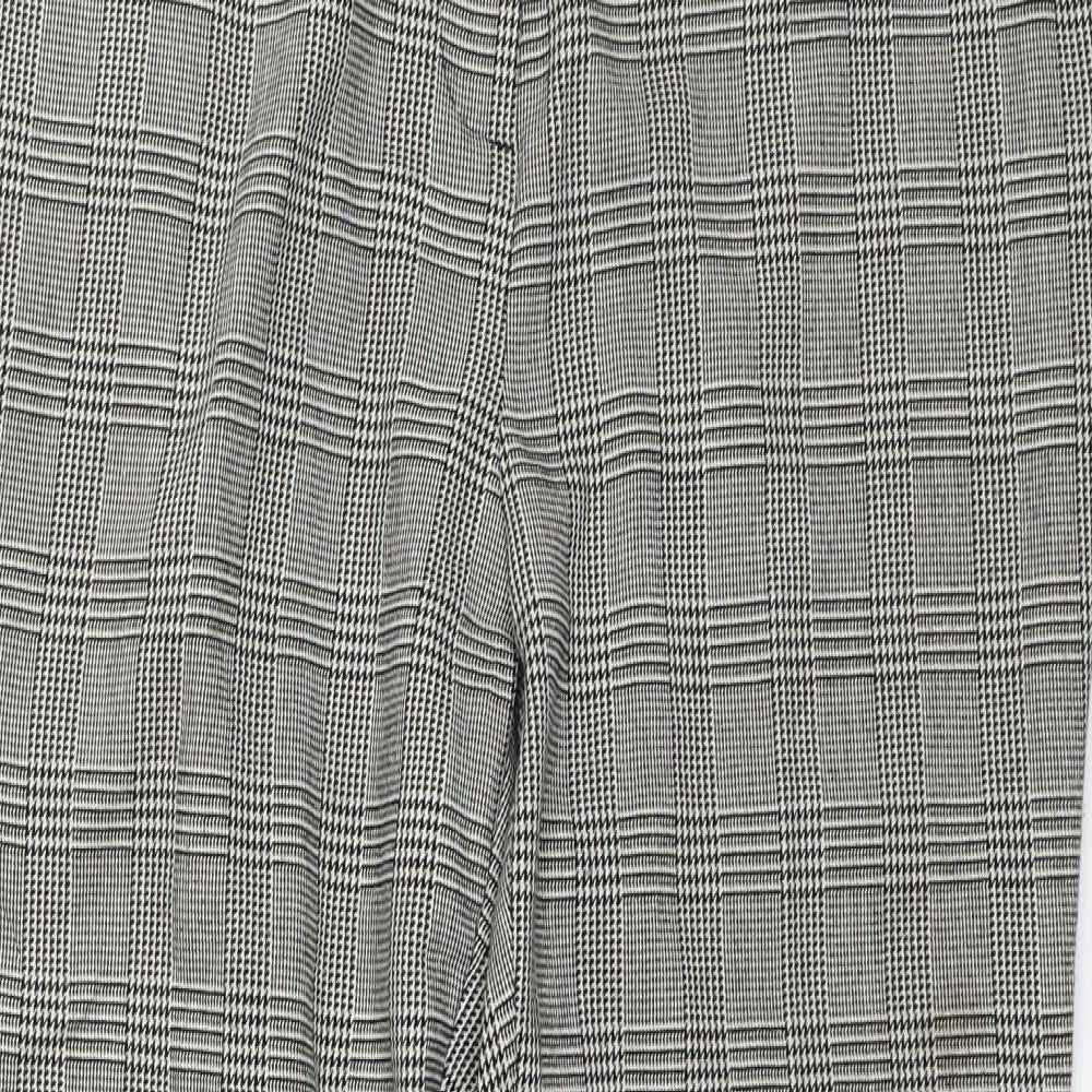 TU Womens Black Check  Dress Pants Trousers Size 12 L25 in
