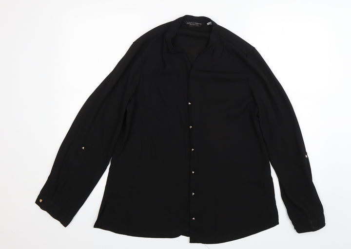 Dorothy Perkins Womens Black Basic Button-Up Size 14