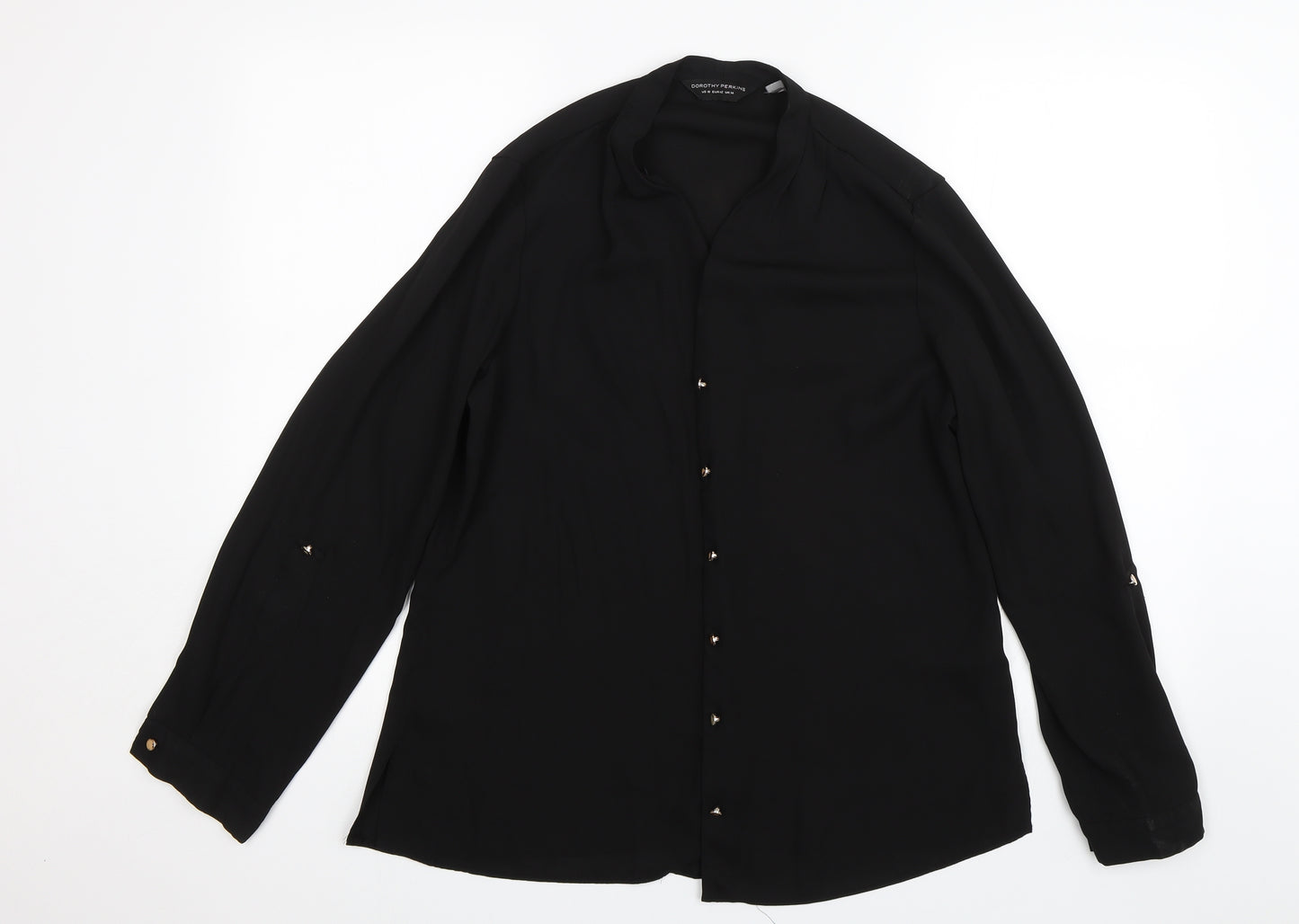 Dorothy Perkins Womens Black   Basic Button-Up Size 14