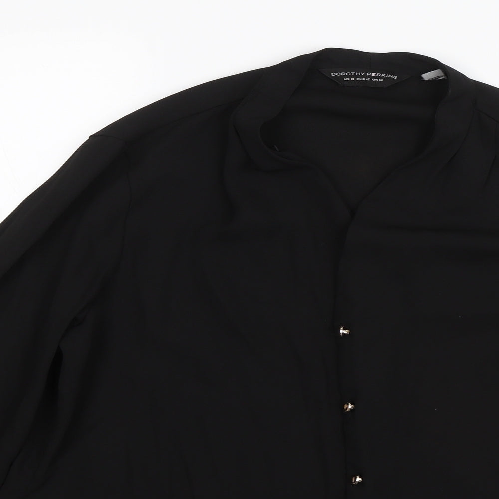 Dorothy Perkins Womens Black   Basic Button-Up Size 14