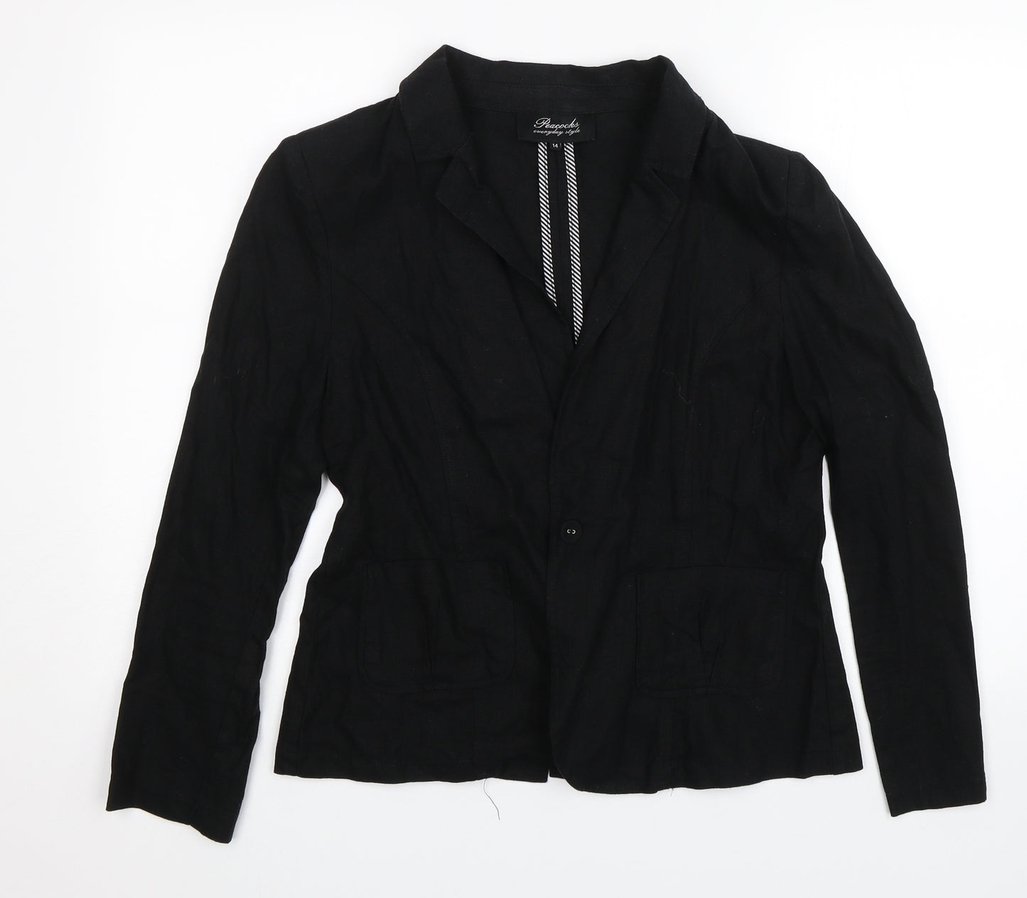 Peacocks Womens Black   Jacket  Size 14