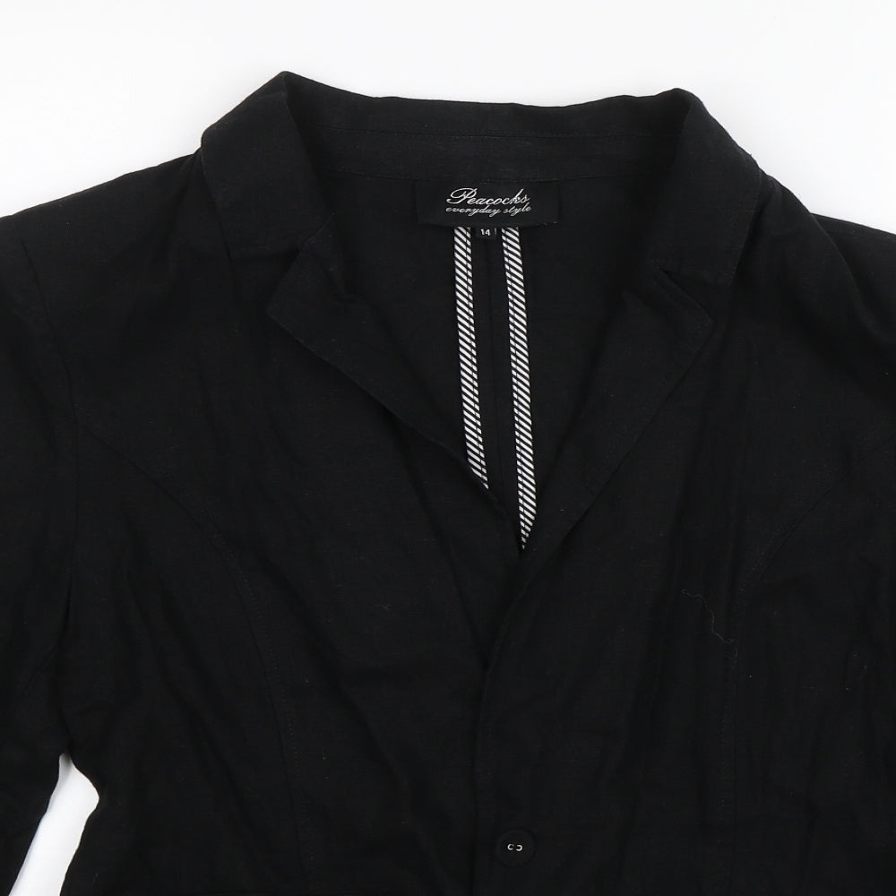 Peacocks Womens Black   Jacket  Size 14