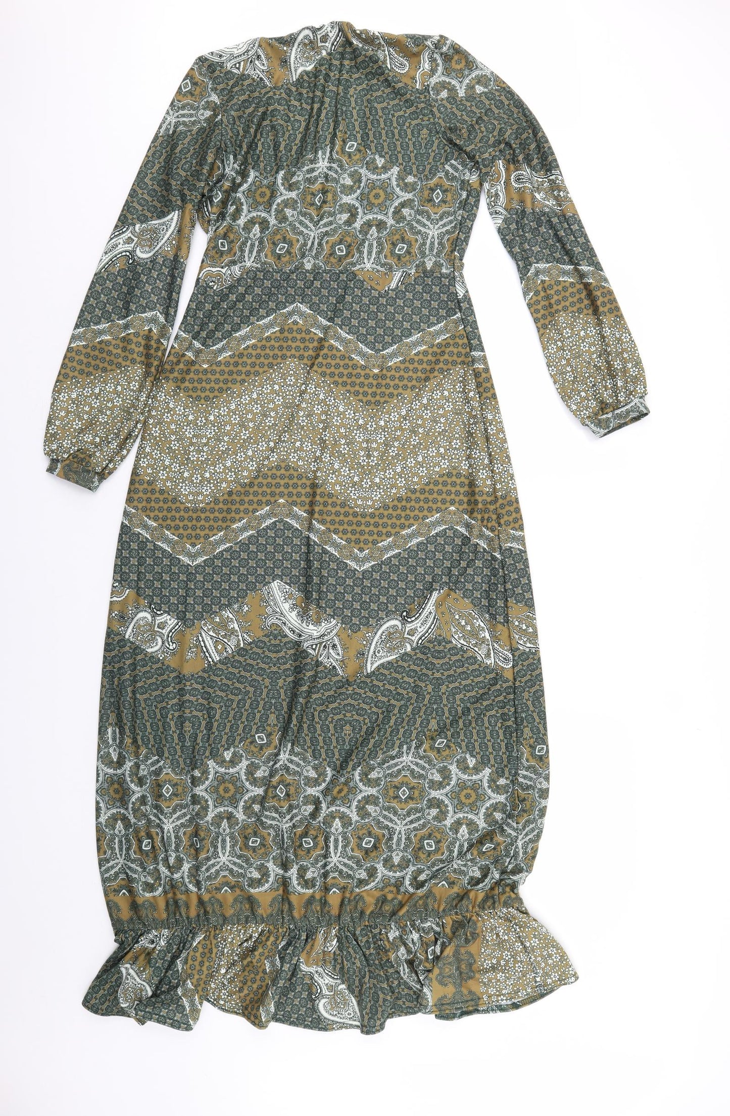 Boohoo Womens Green Paisley  Maxi  Size 12