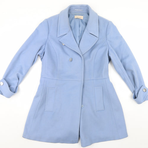 Per Una Womens Blue   Overcoat Coat Size 18