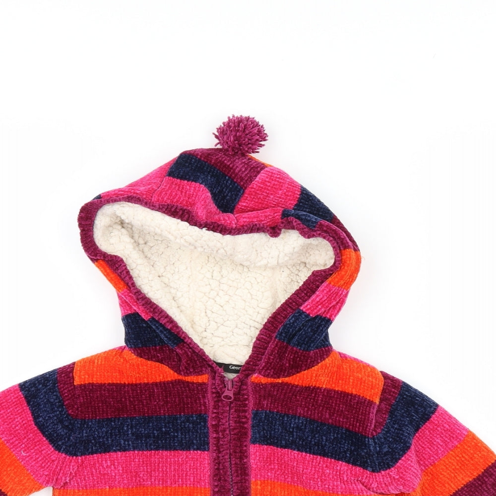 George Girls Multicoloured Striped  Jacket Coatigan Size 4-5 Years