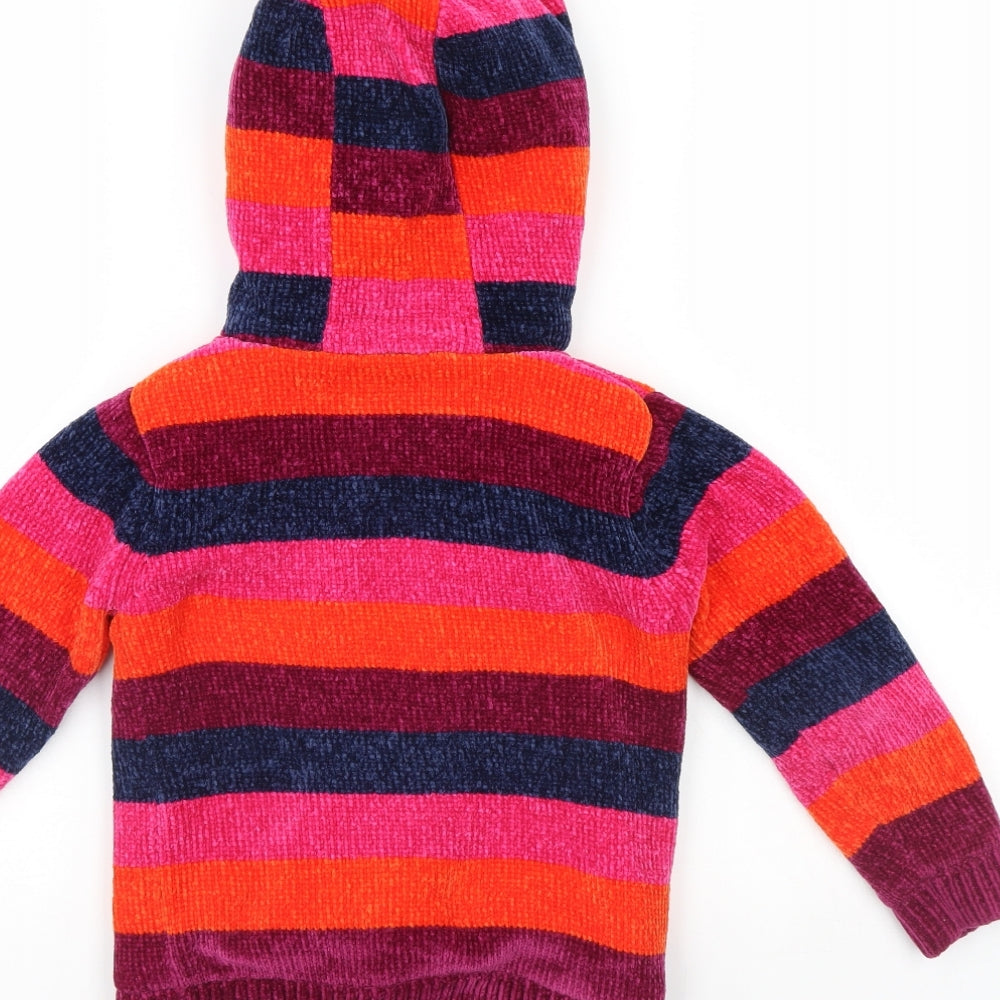George Girls Multicoloured Striped  Jacket Coatigan Size 4-5 Years