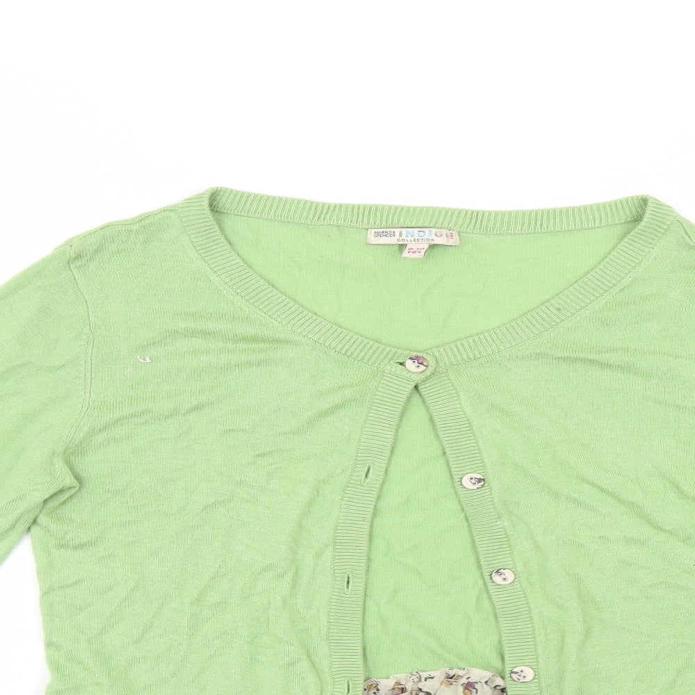 Indego Girls Green   Cardigan Jumper Size 9-10 Years