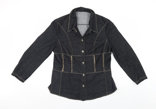 Front view of Preworn women’s black jacket