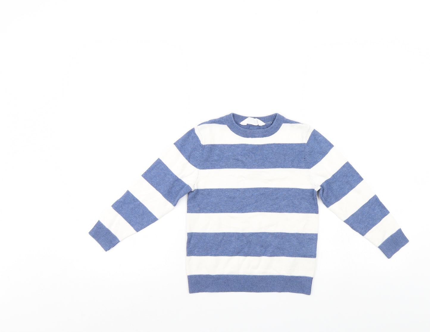 H&M Boys Blue Striped  Pullover Jumper Size 5-6 Years