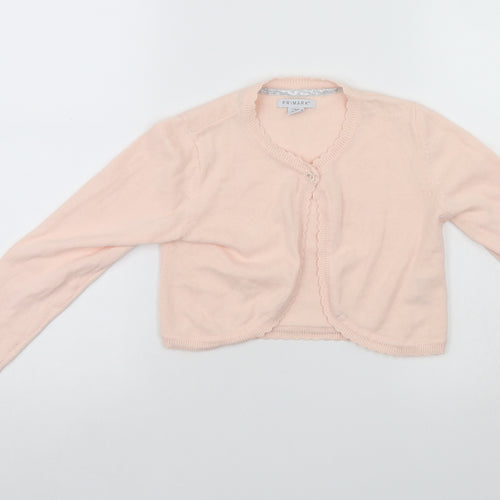 Primark Girls Pink   Shrug Jumper Size 7-8 Years