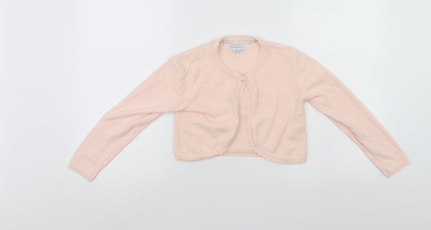 Primark Girls Pink   Shrug Jumper Size 7-8 Years
