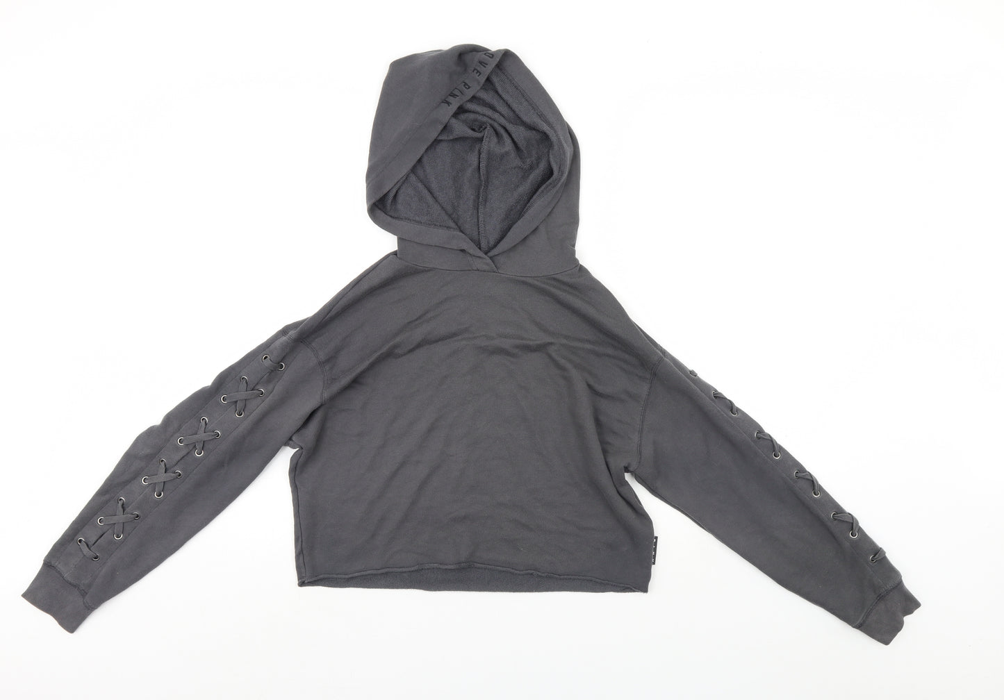 PINK Womens Grey   Pullover Hoodie Size XS  - cropped