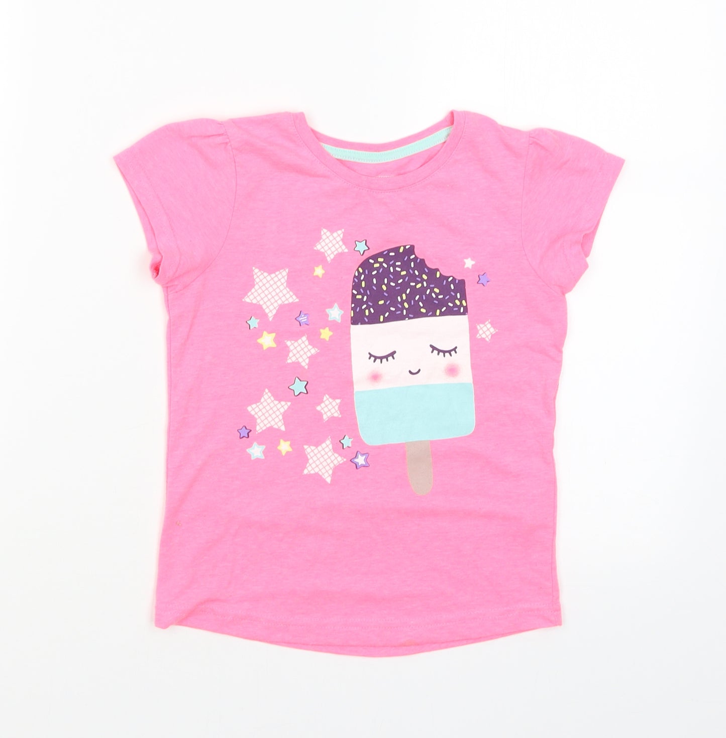 Young Dimension Girls Pink   Basic T-Shirt Size 6-7 Years  - Ice Lolly