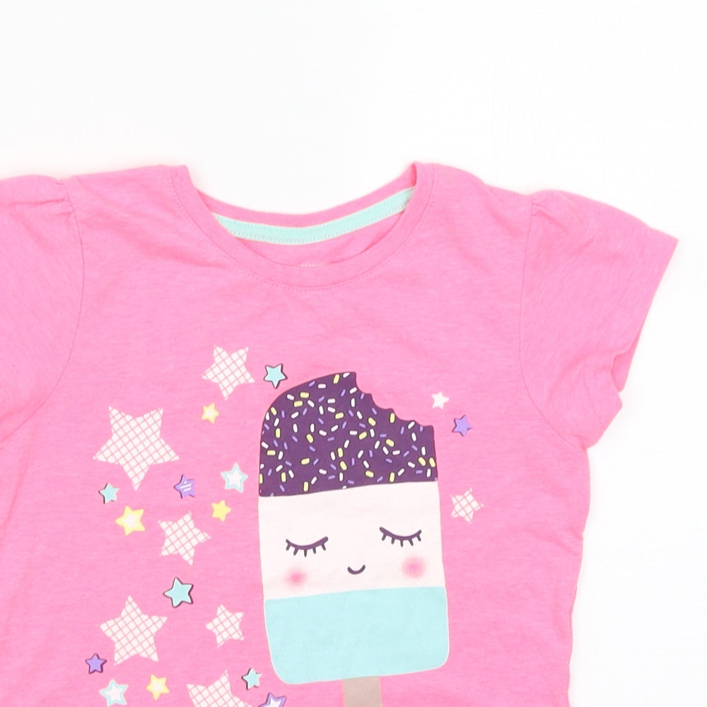Young Dimension Girls Pink   Basic T-Shirt Size 6-7 Years  - Ice Lolly