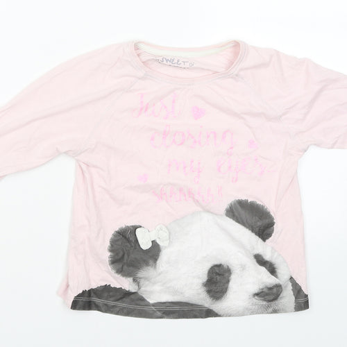 Sweet Dreams Girls Pink   Basic T-Shirt Size 7 Years  - Panda