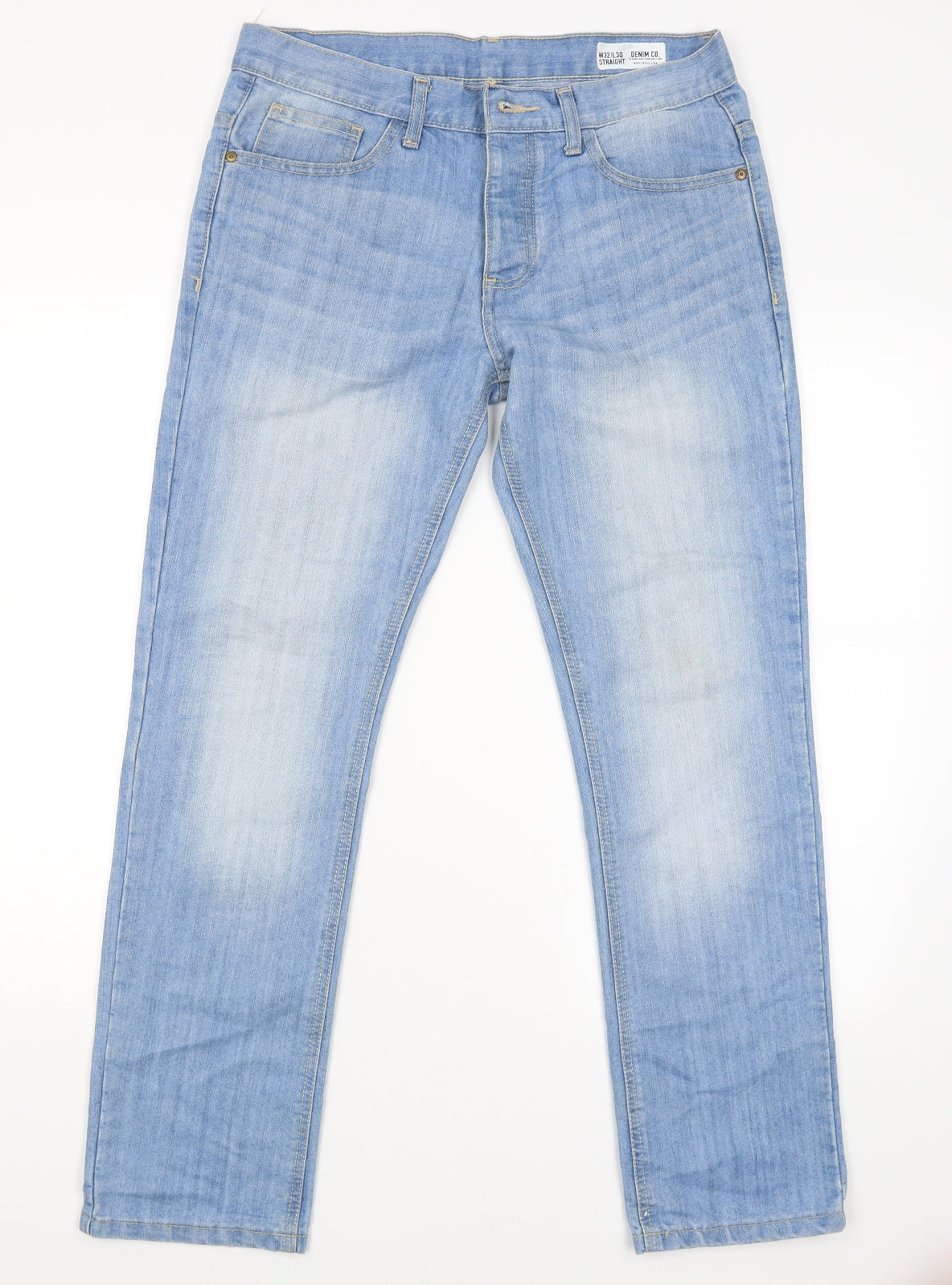 Denim.CO Womens Blue   Straight Jeans Size 32 L28 in