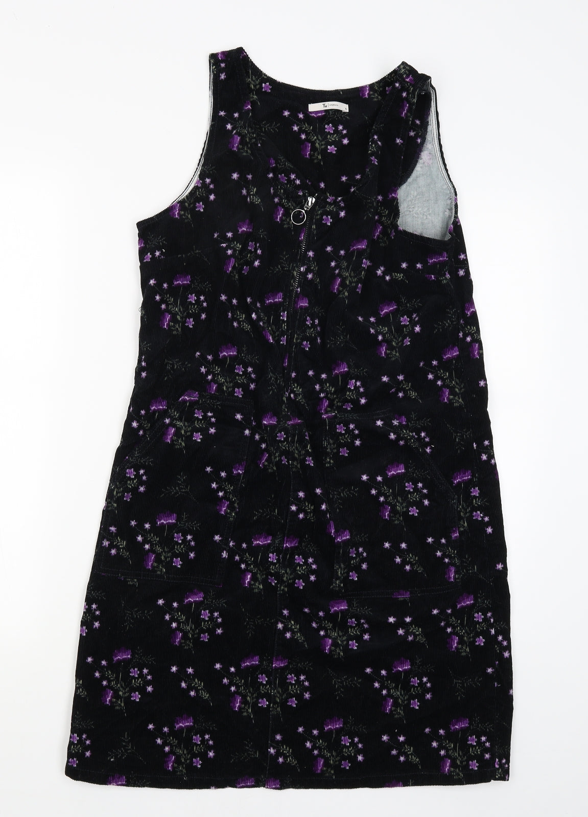 TU Womens Black Floral  Tank Dress  Size 10