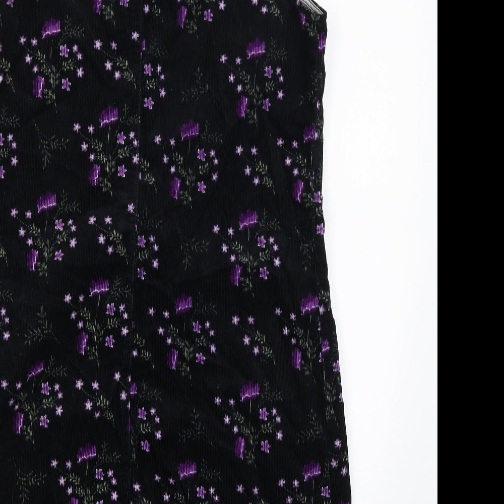 TU Womens Black Floral  Tank Dress  Size 10