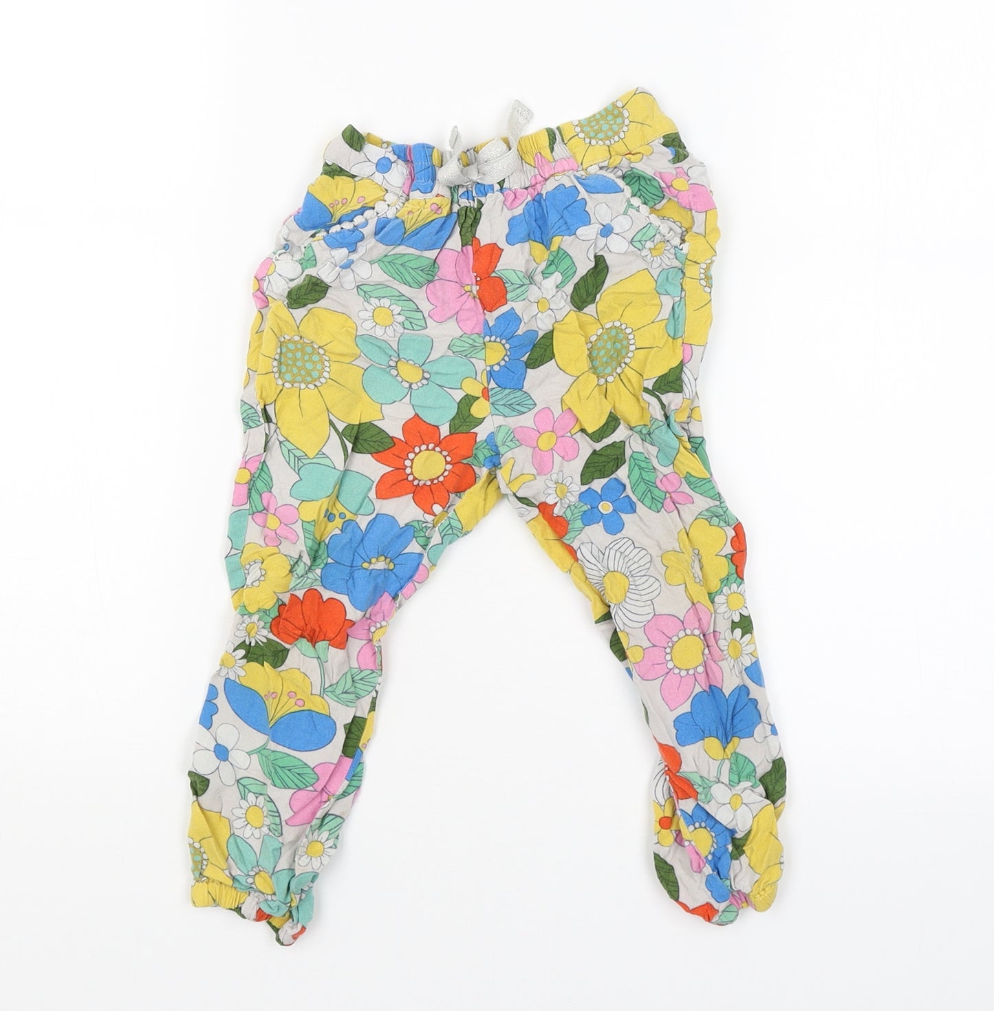 NEXT Girls White Geometric  Sweatpants Trousers Size 4-5 Years