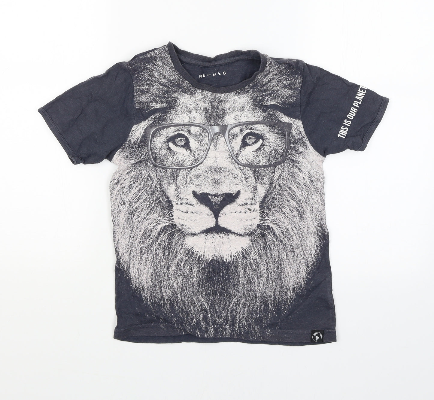 Nutmeg Boys Blue   Basic T-Shirt Size 7-8 Years  - Lion