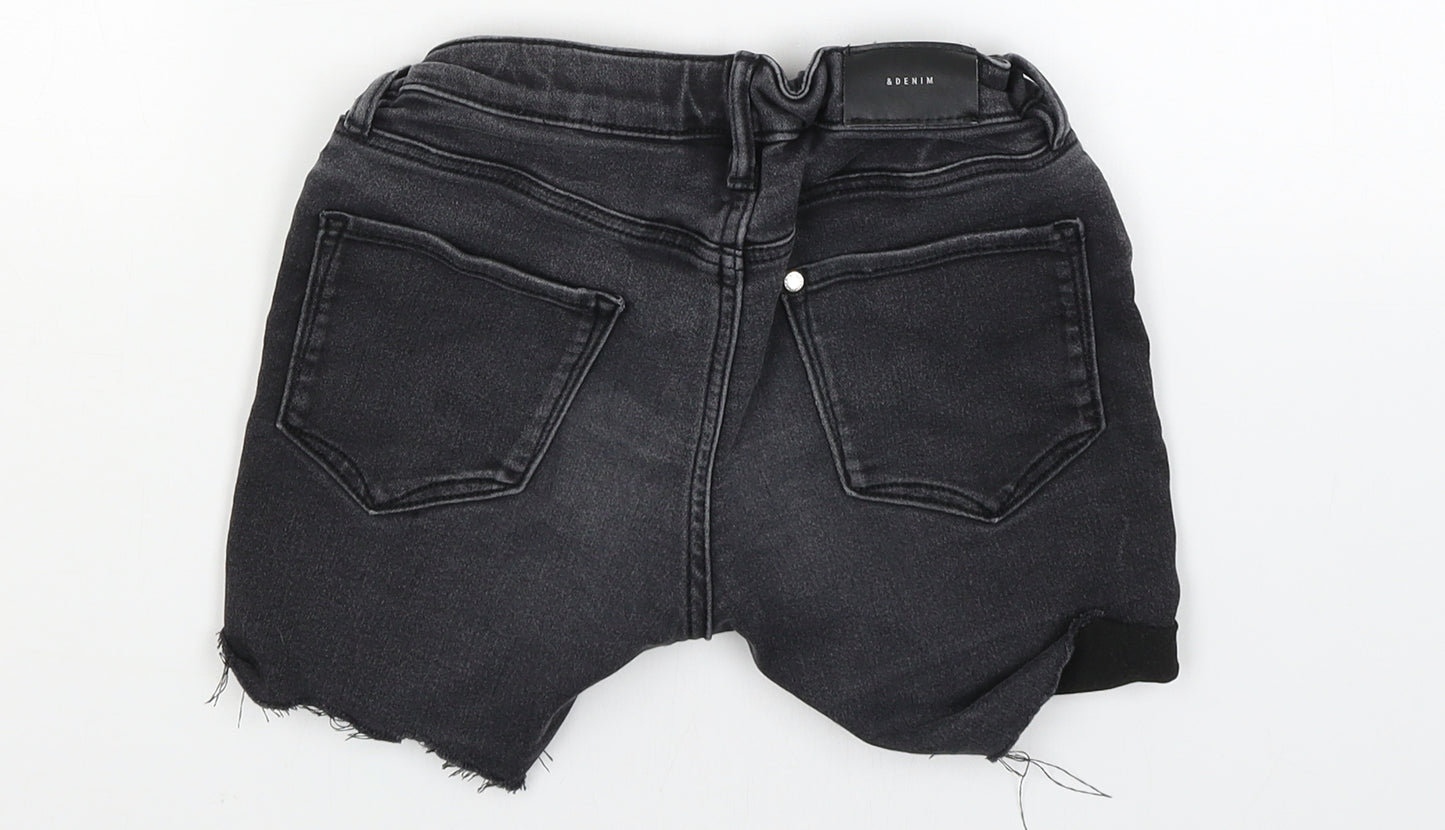 H&M Girls Black   Hot Pants Shorts Size 10-11 Years - Distressed