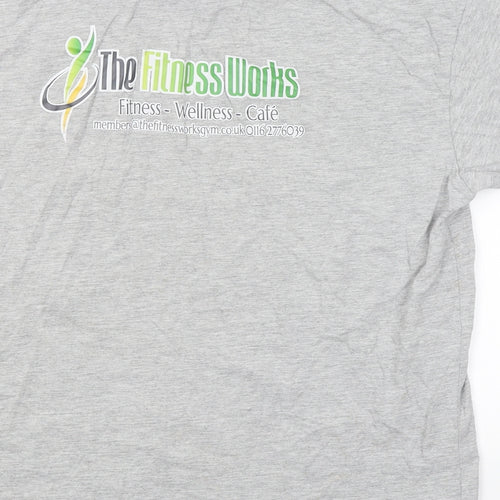 Uneek Womens Grey   Basic T-Shirt Size L  - The Fitness works